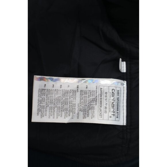 Carhartt Mens Navy Bomber Jacket With Zipper & Pocket Details - Picture 7 of 16